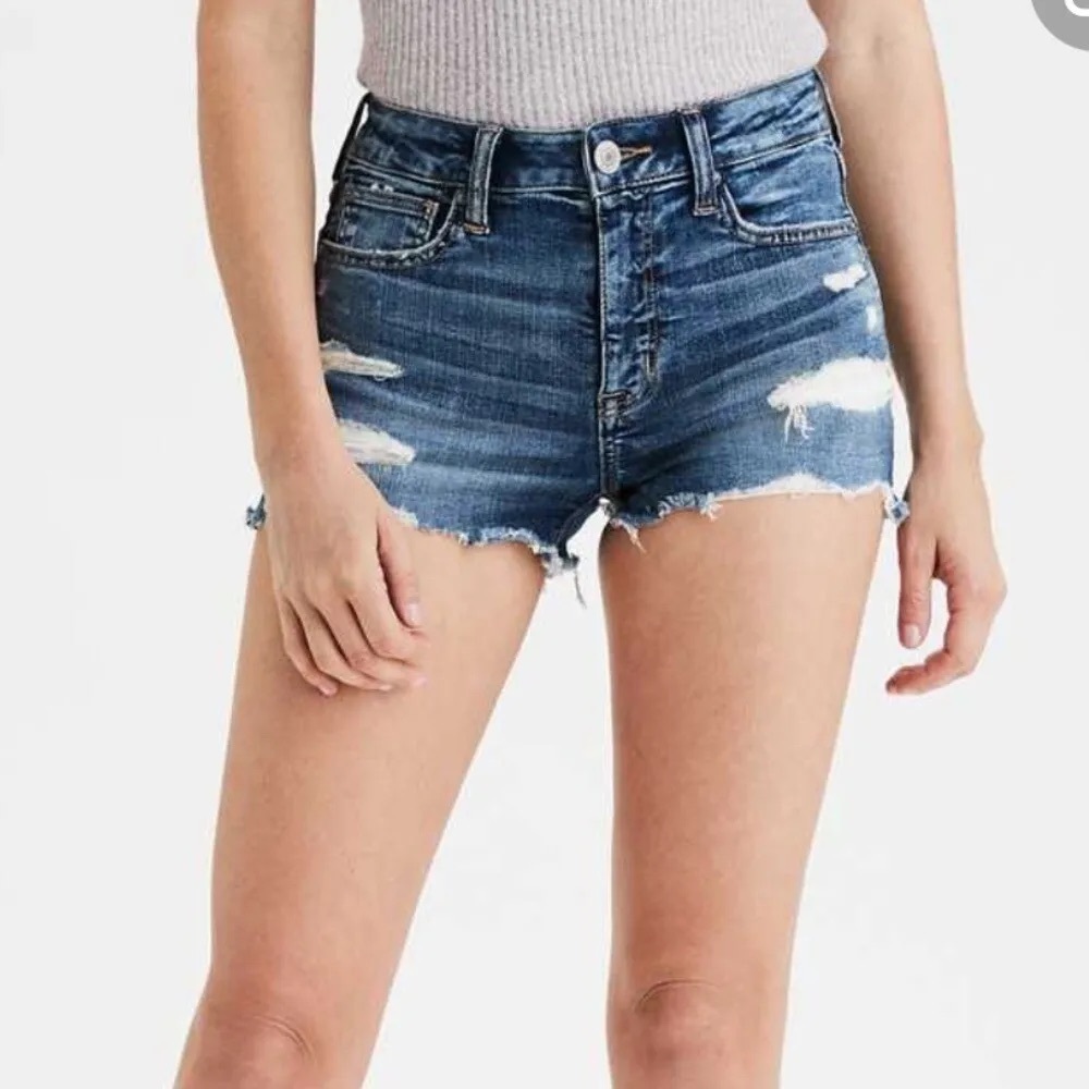 American Eagle Outfitters Women Super High Rise Shortie Jean Shorts